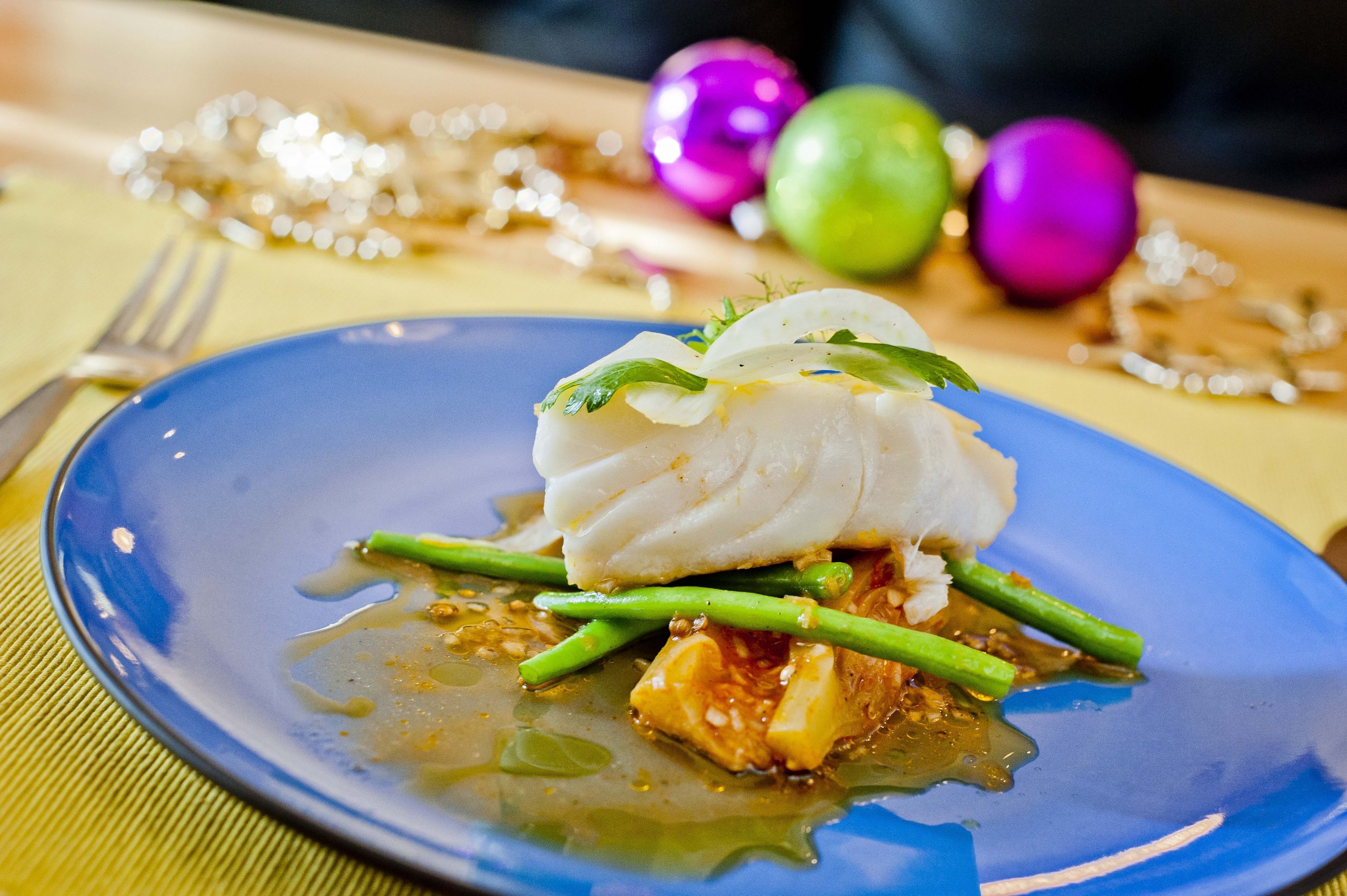 Cod with fennel and coriander